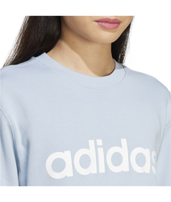 Sweat adidas Linear French Terry Femme Bleu