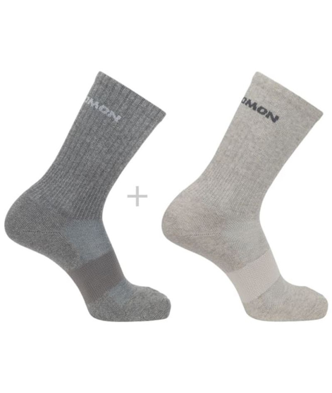 Chaussettes hiking Salomon Evasion Crew 2-Pack Grey