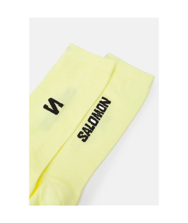 Chaussettes de Running Salomon 365 Crew Jaune