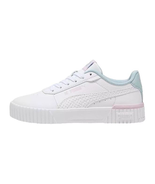 Sapatilhas Infantil Puma Carina 2.0 opical Branco Turquesa