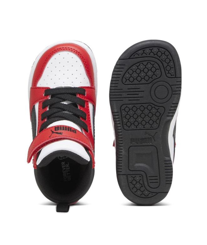 Zapatillas de Puma Rebound V6 Mid Infantil Rojo