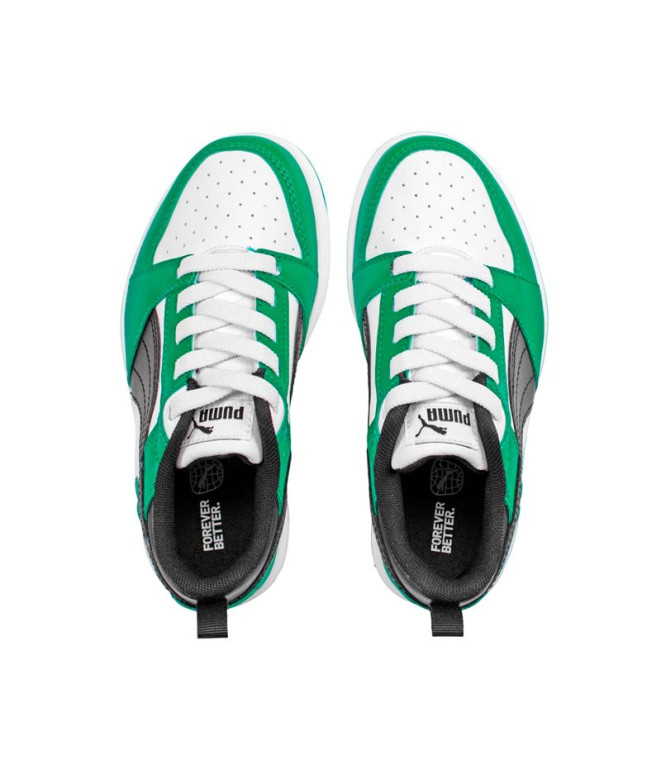 Chaussures de Puma Rebound V6 Lo Enfant Vert