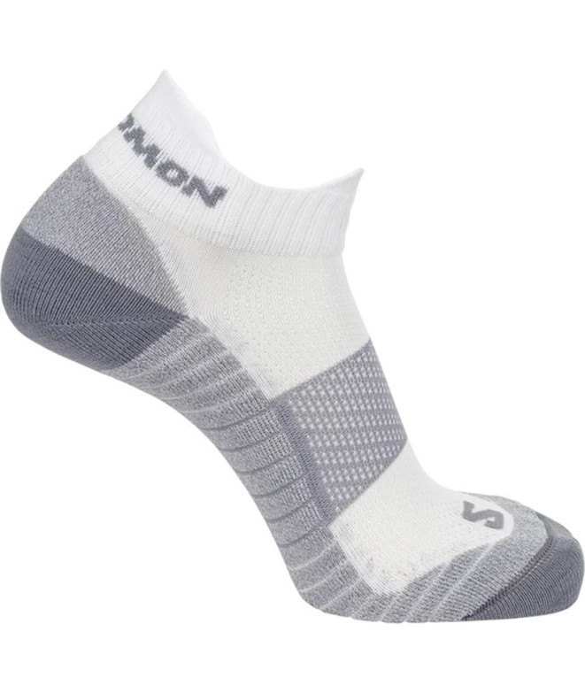 Calcetines de Running Salomon Aero Ankle Blanco Gris