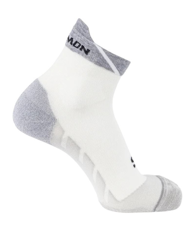 Chaussettes de Running Salomon SpeedCross Cheville Blanc Gris