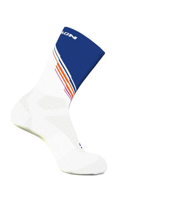 Meias Salomon Galaxy Pulse Branco/Azul