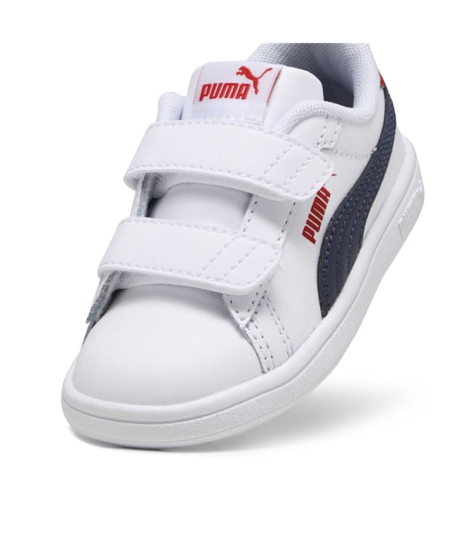 Zapatillas de Puma Smash 3.0 L V I Infantil Blanco