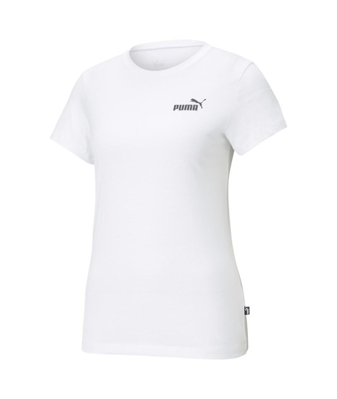 Camiseta Mulher Puma Essentials Logótipo pequeno branco