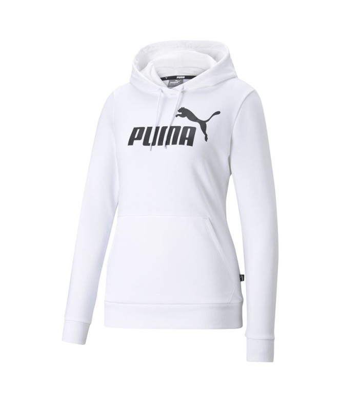 Sudadera Puma Essentials Logo Hoodie Blanco Mujer