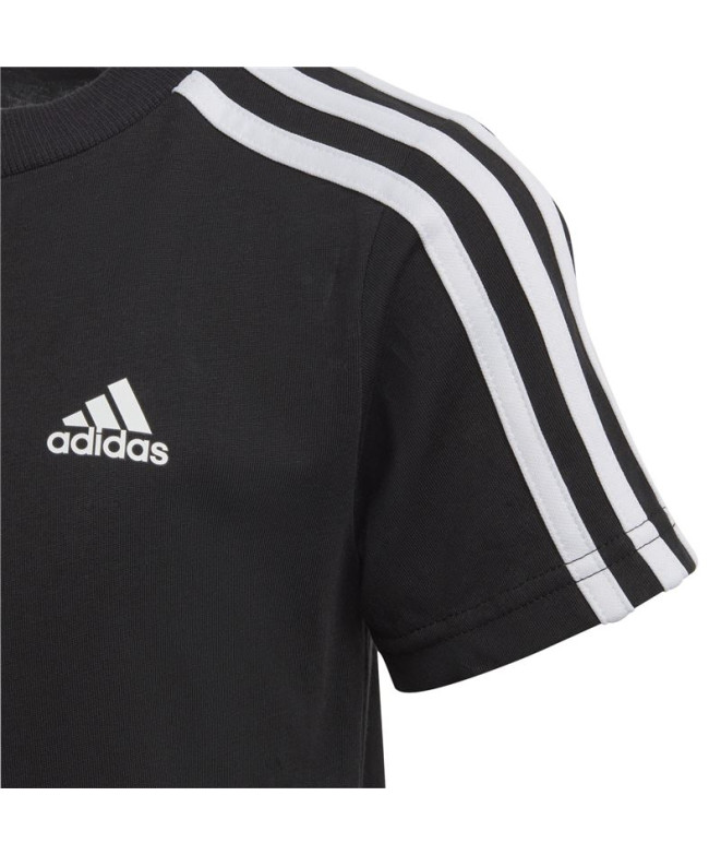 Camiseta adidas Essentials 3 Bandas Infantil Negro