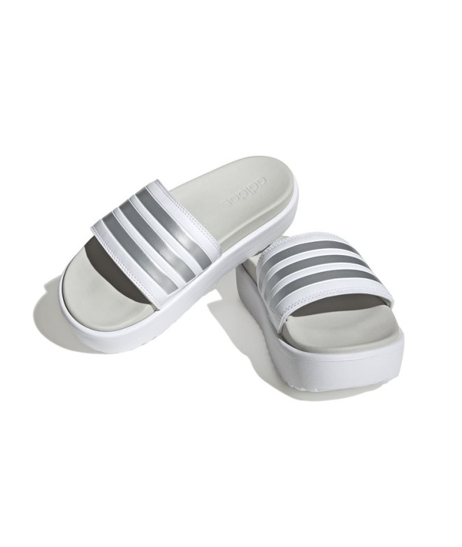 Tongs adidas Adilette Platform Femme Blanc