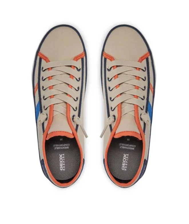 Chaussures Geox Gisli Enfant Beige/Orange