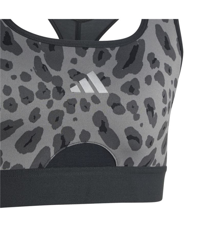 Brassiere de sport adidas Powerreact Fille Gris