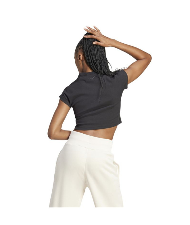 Camiseta adidas Lounge Ribbed Mulher Preto