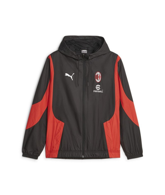 Casaco por Futebol Puma Ac Milan Prematch Woven Homem Preto