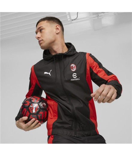 Casaco por Futebol Puma Ac Milan Prematch Woven Homem Preto 2