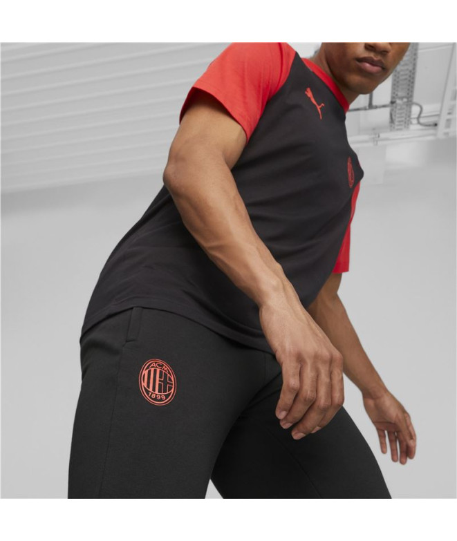 Calça por Futebol Puma Ac Milan Homem Preto