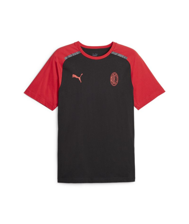 Camiseta Futebol Homem por Puma Ac Milan Preto Vermelho