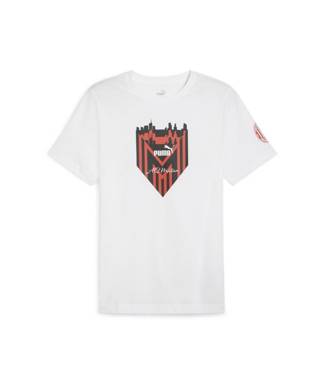 Camiseta Futebol Homem por Puma AC Milan Ftblicons Branco