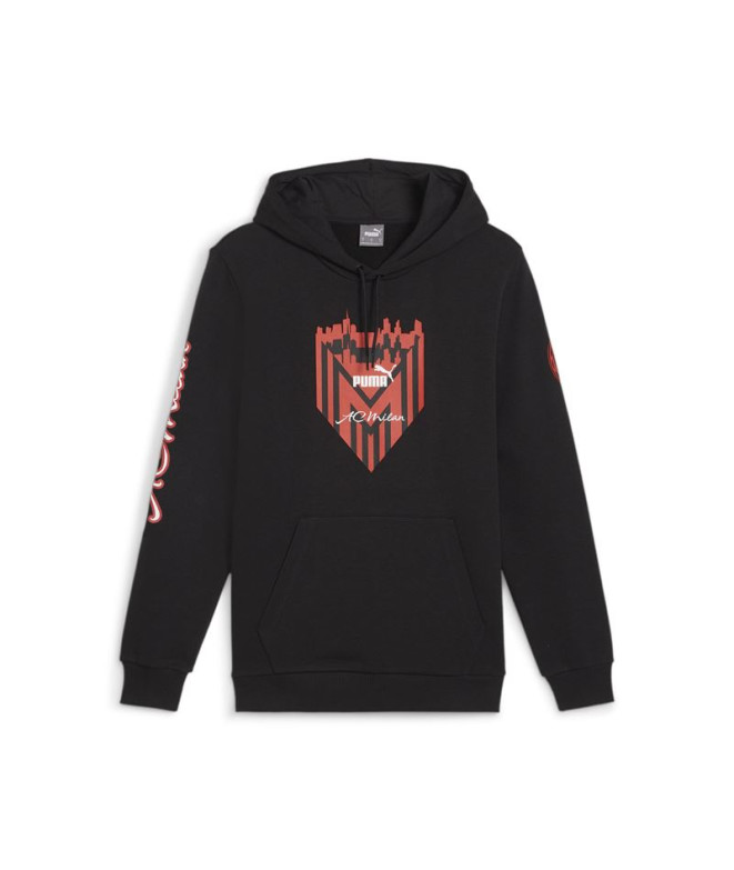 Moletom Futebol Homem por Puma AC Milan Ftblicons Preto