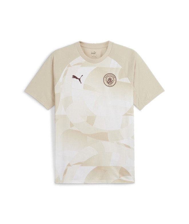 T-shirt par Football Puma Manchester City Prematch Homme Beige