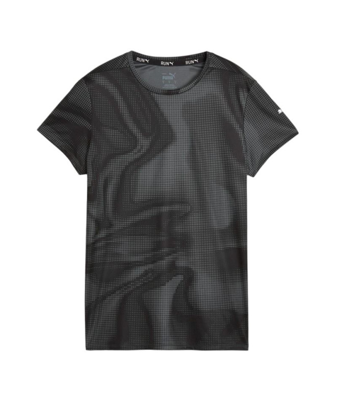 Camiseta Running by Puma Run Favorite AOP Preto Mulher