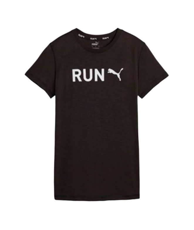 Camiseta de Running Puma Graphic Feminino Mulher Preto