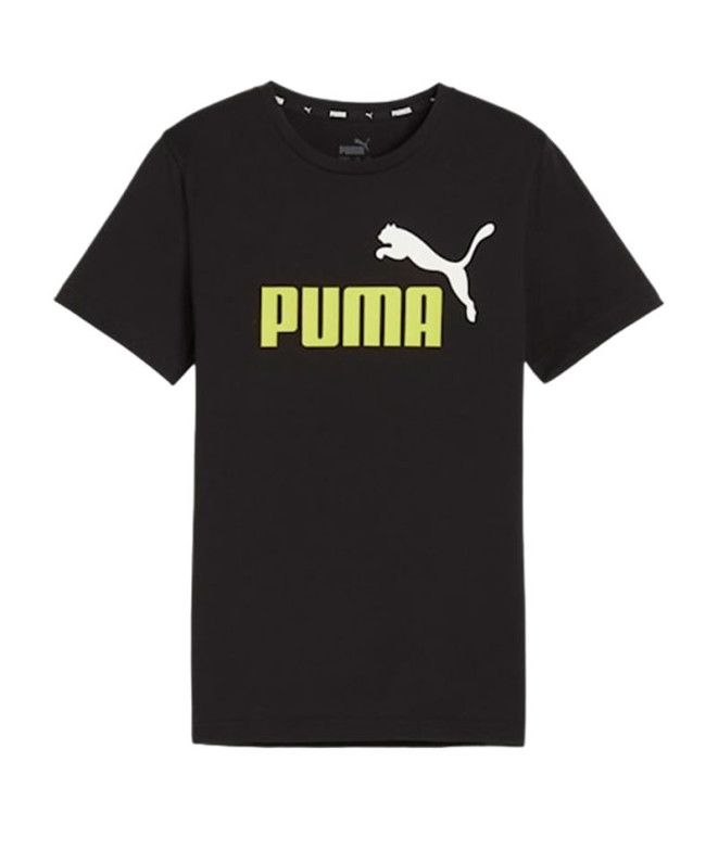 Camiseta Puma Essentials+ 2 Colour Infantil Negro
