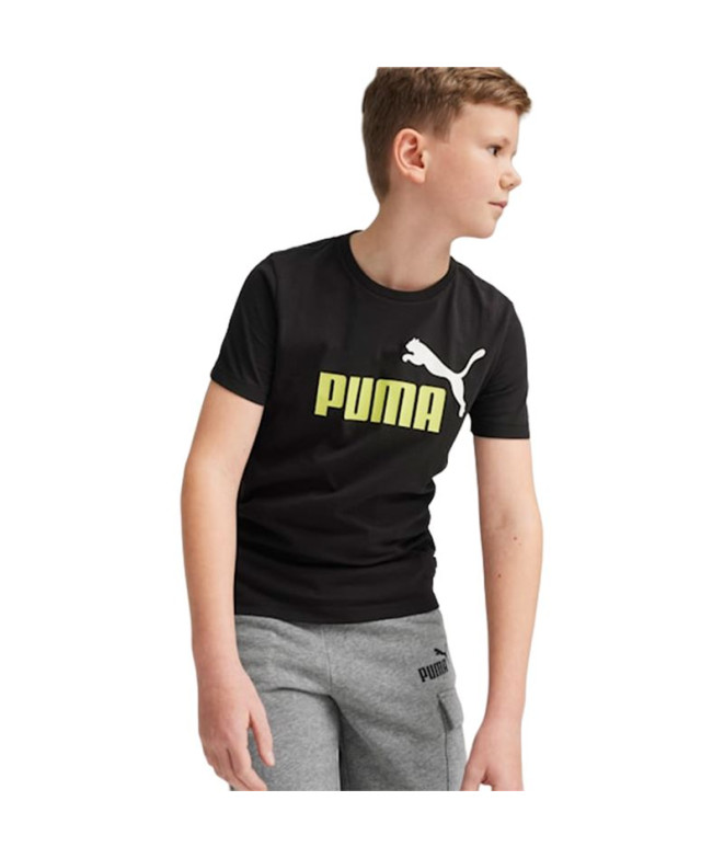 Camiseta Puma Essentials+ 2 Colour Infantil Negro