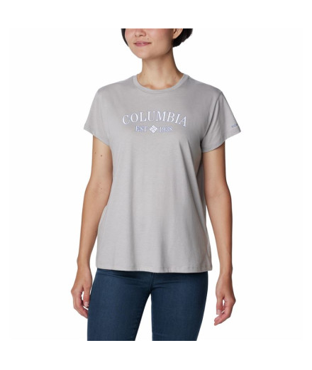 Camiseta de Montanha Columbia Trek™ Graphic Mulher Cinzento