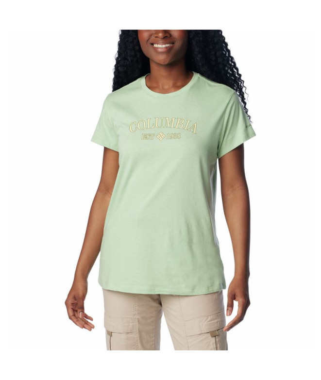 Camiseta de Montanha Columbia Trek™ Graphic Mulher Verde