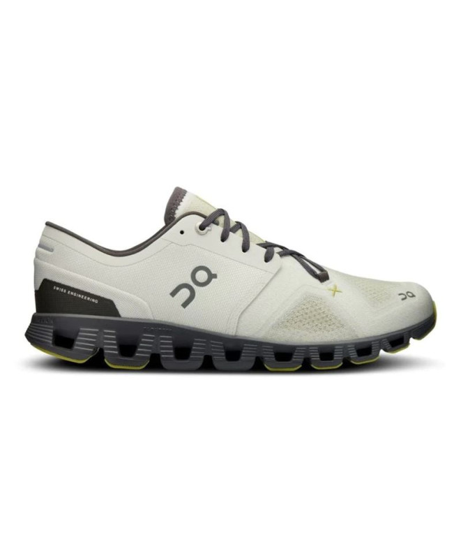 Chaussures par Running On Running Cloud X 3 Homme Broken White
