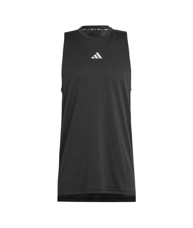 Camiseta de Fitness adidas Essentials Hiit 3Stripes Mesh Hombre Negro