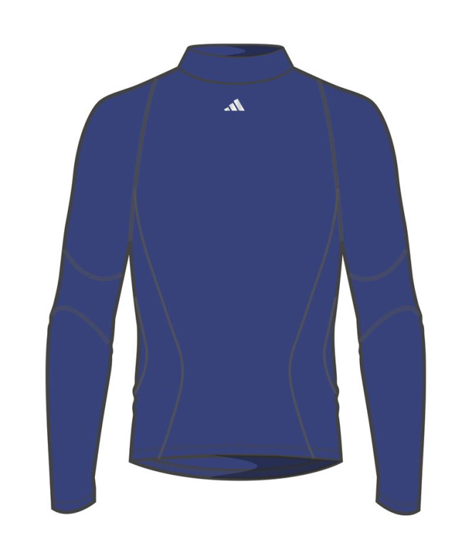 Camiseta de Fútbol adidas Techfit Long sleeve Hombre Azul