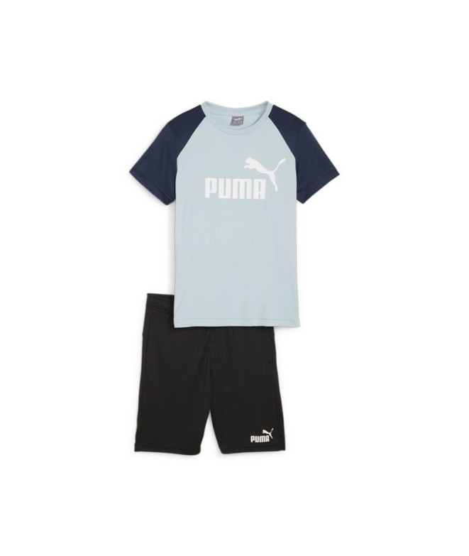 Conjunto Puma Short Polyester Infantil Azul