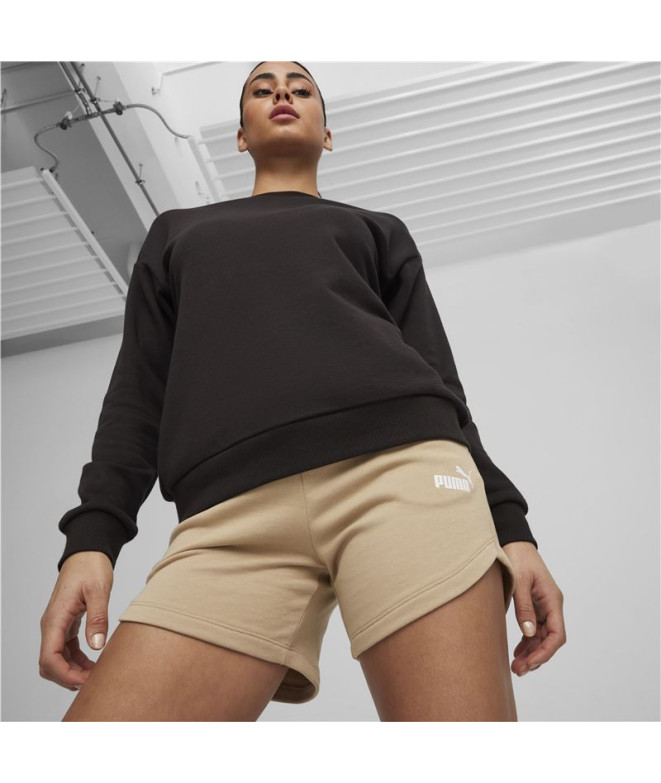 Pantalón Puma Essentials 5" High Waist Mujer Beige