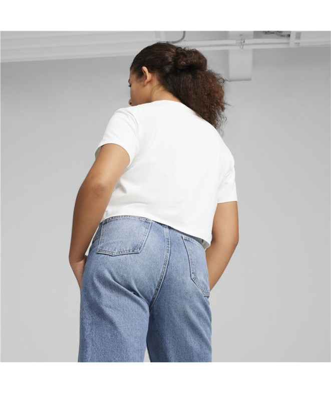 Camiseta Infantil Puma Girls Cropped Branco