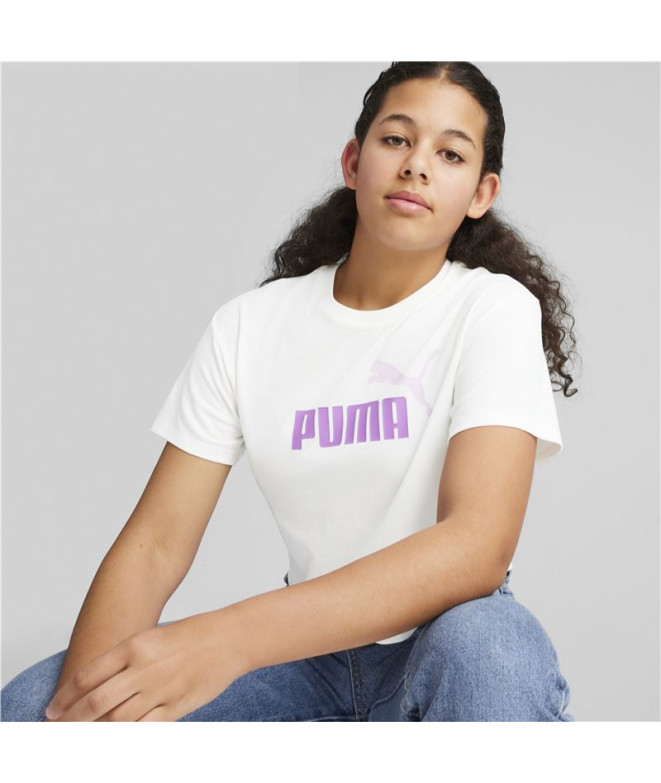 T-shirt Enfant Puma Girls Cropped White