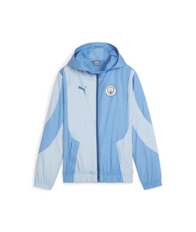 Casaco Futebol por Puma Manchester City Prematch Azul Infantil