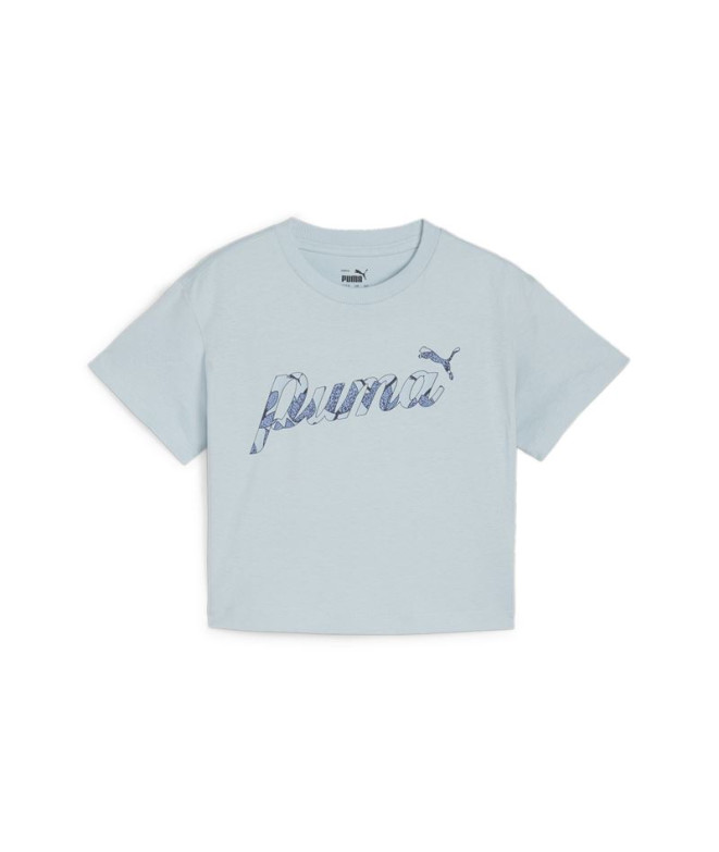 Camiseta Puma Essentials+ Blossom Turquesa Infantil