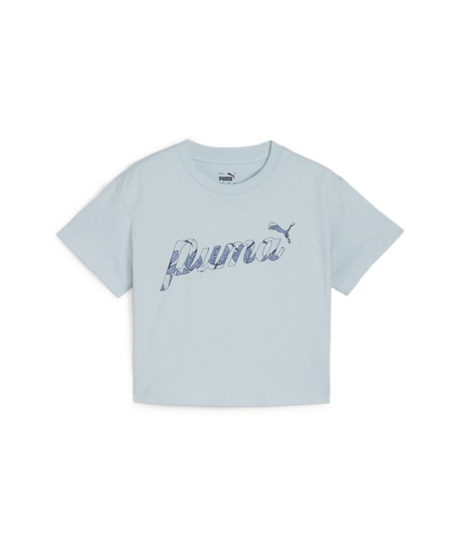 Camiseta Puma Essentials+ Blossom Turquoise Infantil