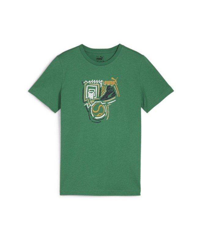 T-shirt Puma Graphics Year Green Enfant