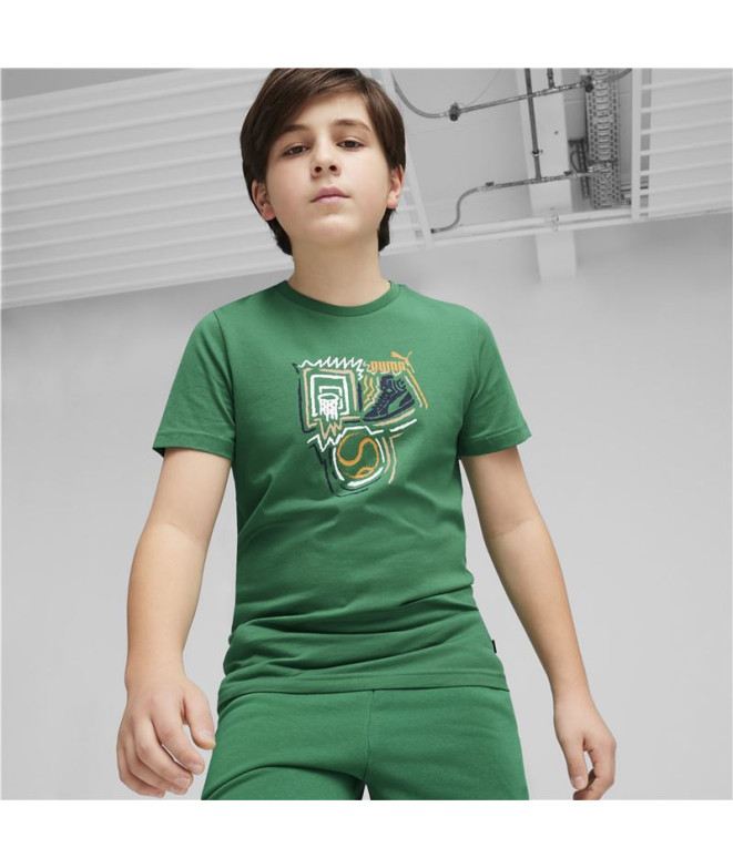 Camiseta Puma Graphics Year Verde Infantil