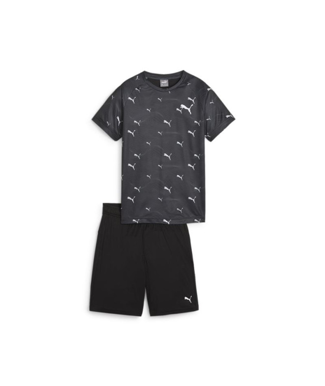 Conjunto Puma Active Ports AOP Preto Infantil