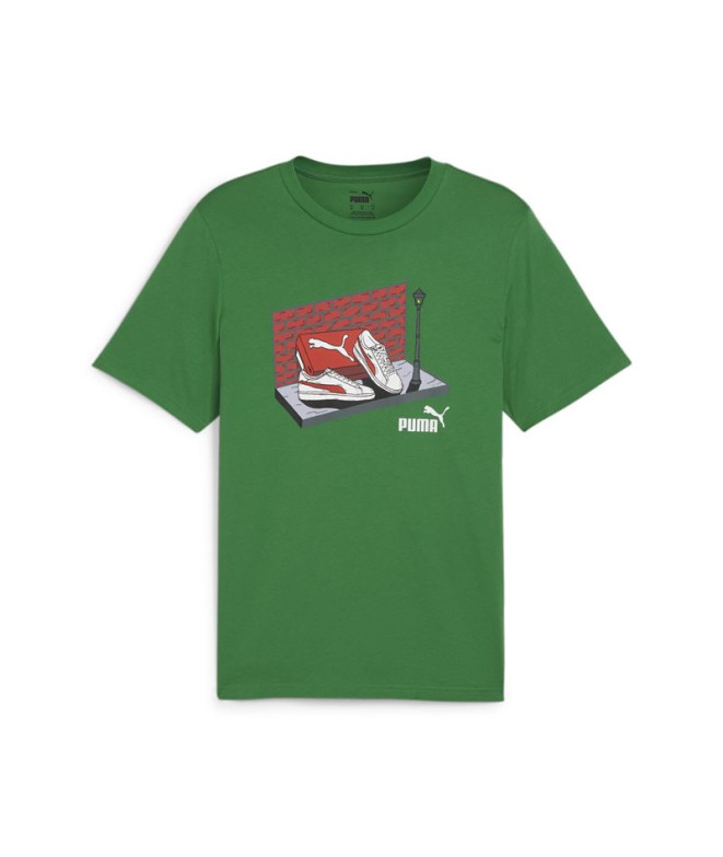 Camiseta Puma Graphics Sneaker Box Verde Hombre