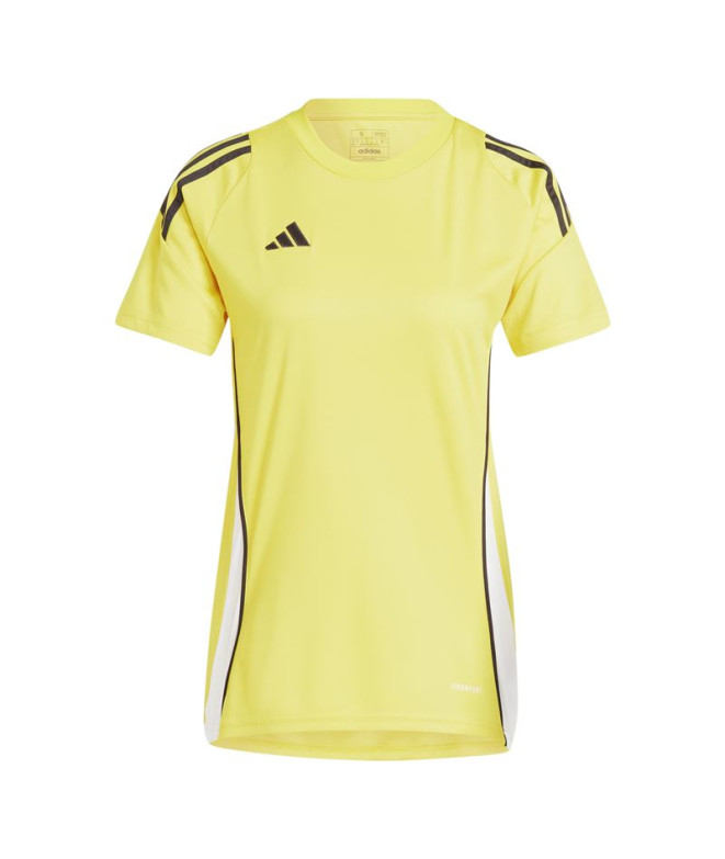 Camiseta de Futebol adidas Tiro24 Mulher Amarelo