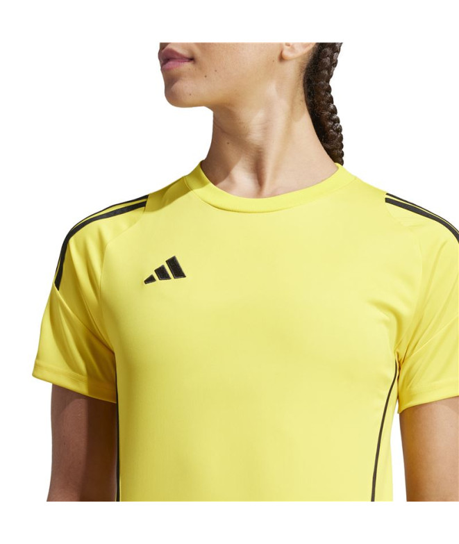 Camiseta de Futebol adidas Tiro24 Mulher Amarelo
