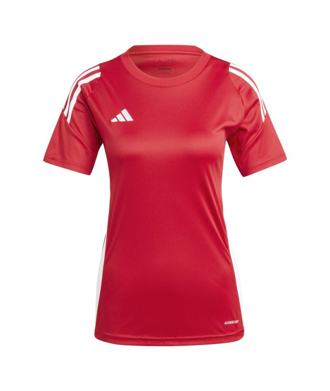 Camiseta de Futebol adidas Tiro24 Mulher Vermelho