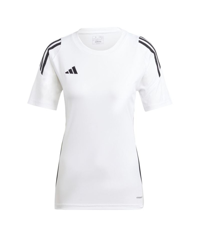 Camiseta de Futebol adidas Tiro24 Mulher Blanco