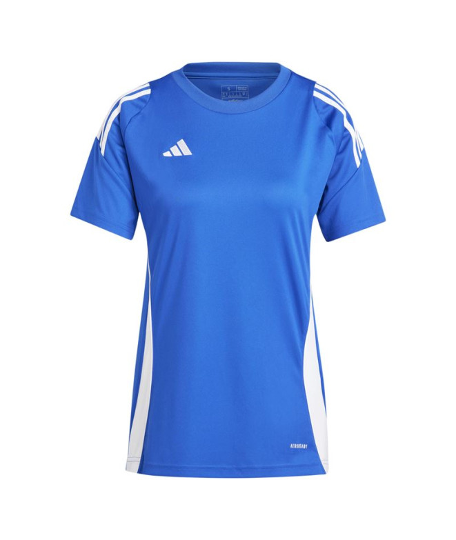 Camiseta de Futebol adidas Tiro24 Mulher Azul