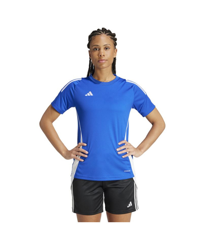 Camiseta de Futebol adidas Tiro24 Mulher Azul